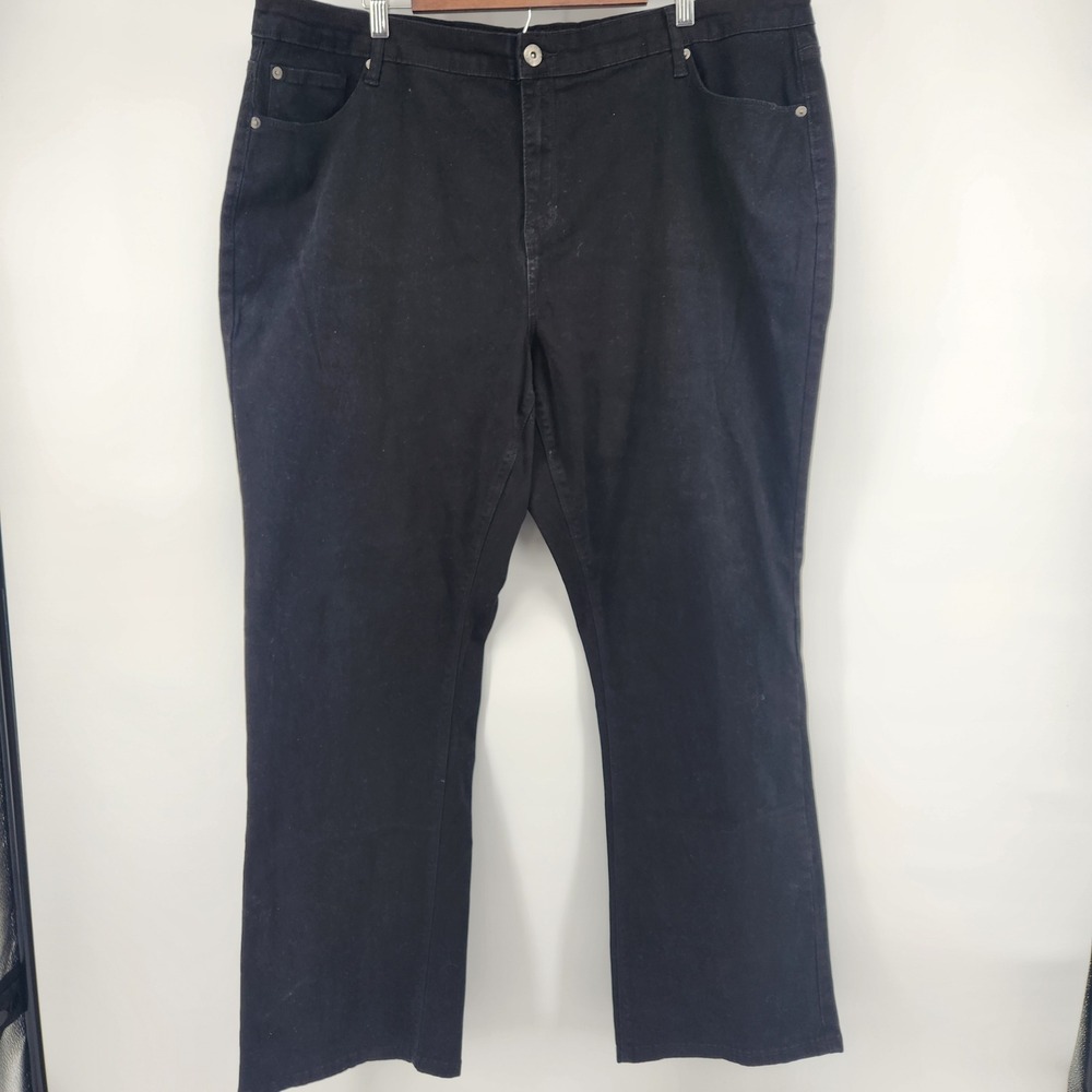 Ashley Stewart Legendary Black Bootcut Jeans Womens Size 26 Regular Plus Size